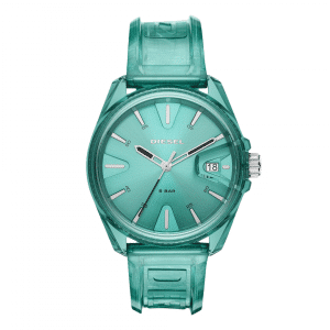 Diesel MS9 Three-Hand Green Transparent Watch