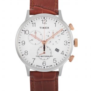 Timex Waterbury Classic Chronograph Leather Strap Watch 40mm TW2R72100