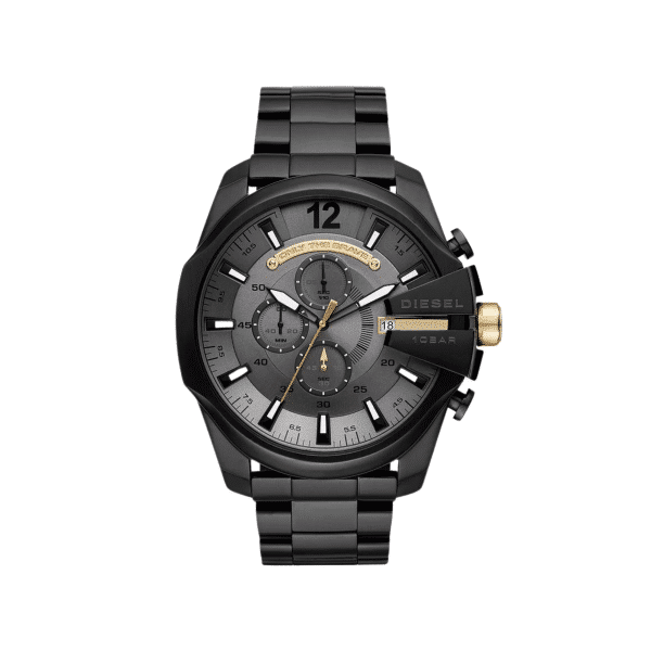 Diesel Men's Mega Chief Chronograph Black Stainless Steel Watch DZ4479