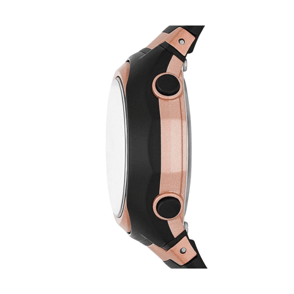 Skechers Quartz Digital Rose Gold-Tone Plastic Case & Black Silicone Watch SR2106 - Image 3