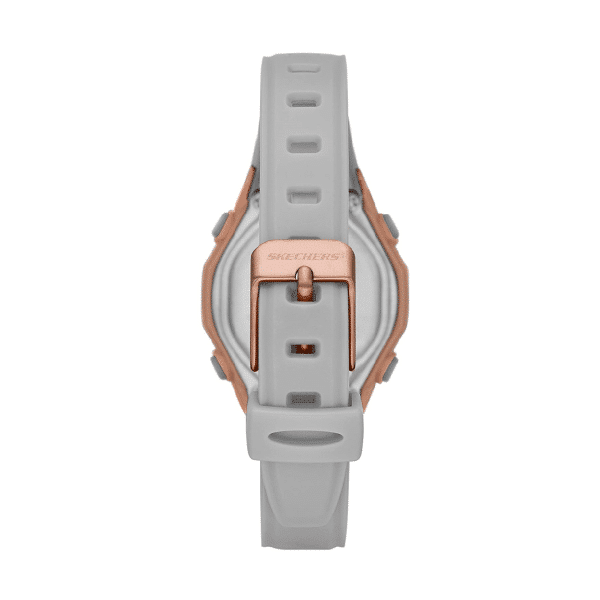 Skechers Quartz Digital Rose Gold-Tone Plastic Case & Light Grey Silicone Watch SR2107 - Image 2