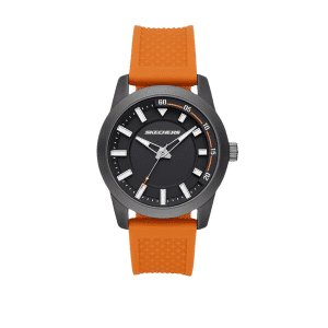 Skechers Clement Gunmetal Case & Orange Silicone Strap Watch  SR5186