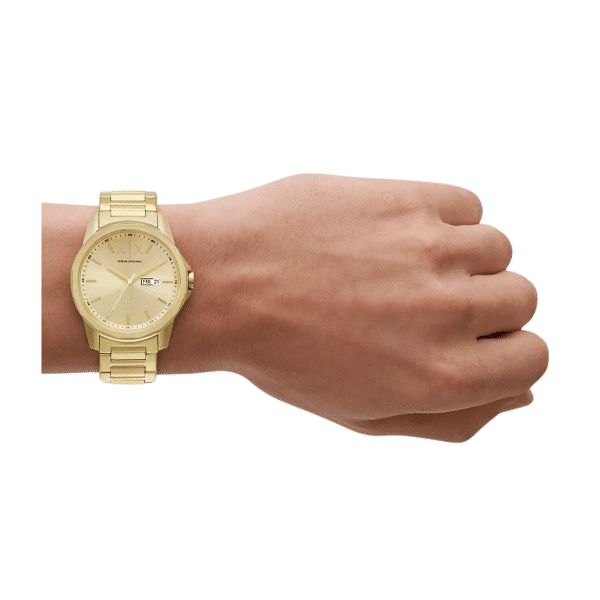 Armani Exchange Three-Hand Day-Date Gold-Tone Stainless Steel Watch AX1734 - Image 5
