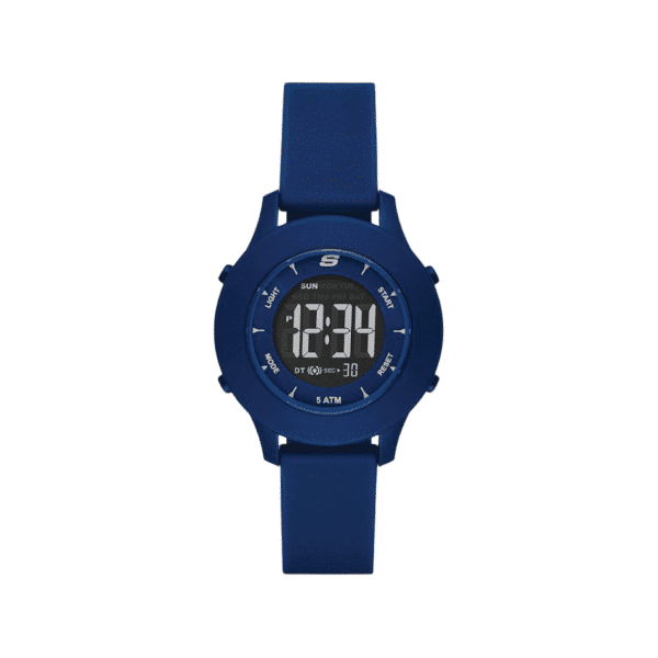 Skechers Women's Rosencrans Quartz Digital Blue Plastic Case Silicone Sports Watch SR6202