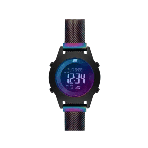 Skechers Quartz Digital Black-Tone Stainless Steel Mesh Watch SR6230