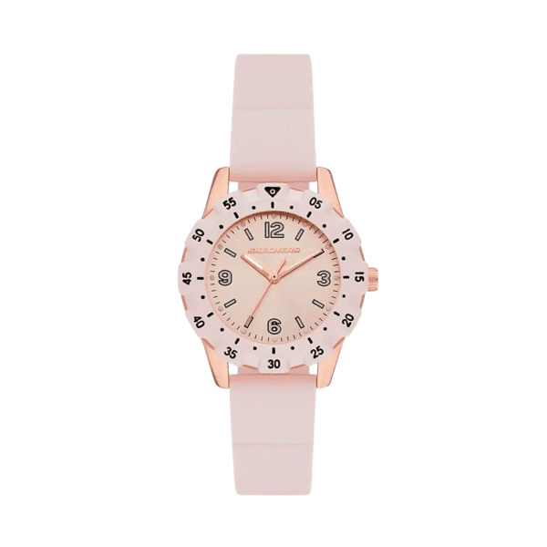 Skechers Doheny Quartz Analog Rose Gold-Tone Case & Pink Silicone Strap Watch SR6242