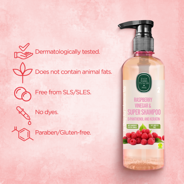 Eyup Sabri Tuncer Raspberry And Vinegar Super Shampoo 500ML - Image 5